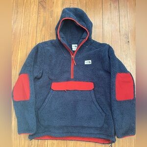The North Face Men's Campshire Hoodie Fleece Pile Medium Red Blue
